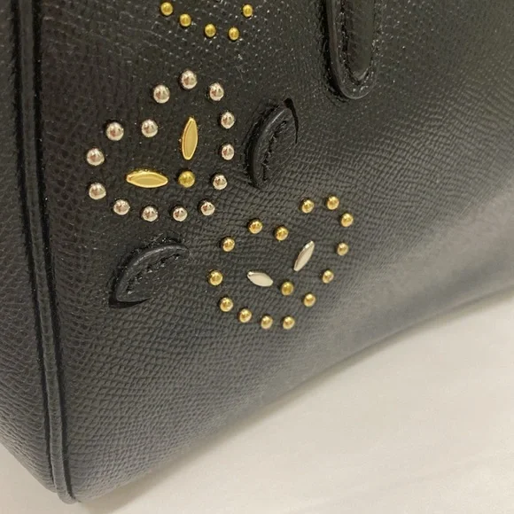Coach Mini Surrey Carryall Black Heart  Limited Edition Leather Handbag - Picture 8 of 17